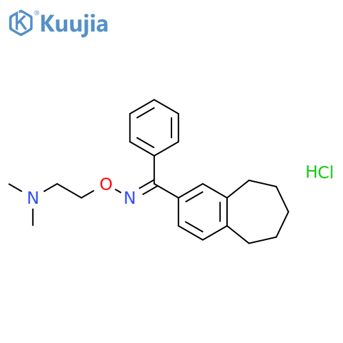 N,N-dimethyl-2-({[(E)-phenyl(6,7,8,9-tetrahydro-5H-benzo[7]annulen-2-yl)methylidene]amino}oxy)ethanamine hydrochloride (1:1) structure