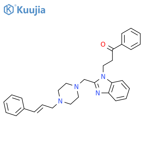 1-Propanone,1-phenyl-3-[2-[[4-(3-phenyl-2-propen-1-yl)-1-piperazinyl]methyl]-1H-benzimidazol-1-yl]- structure