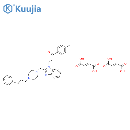 1-(4-methylphenyl)-3-[2-({4-[(2E)-3-phenylprop-2-en-1-yl]piperazin-1-yl}methyl)-1H-benzimidazol-1-yl]propan-1-one di[(2E)-but-2-enedioate] structure