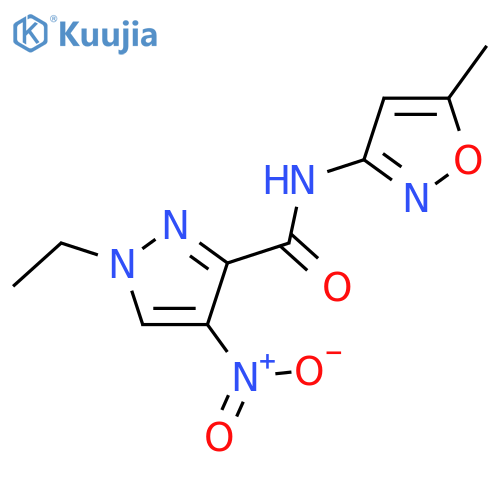 <br>1-Ethyl-4-nitro-1H-pyrazole-3-carboxylic acid (5-methyl-isoxazol-3-yl)-amid e structure