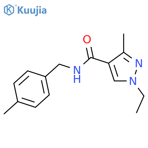 1-ethyl-3-methyl-N-(4-methylbenzyl)-1H-pyrazole-4-carboxamide structure