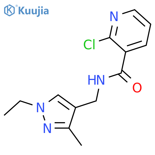 2-chloro-N-[(1-ethyl-3-methyl-1H-pyrazol-4-yl)methyl]nicotinamide structure