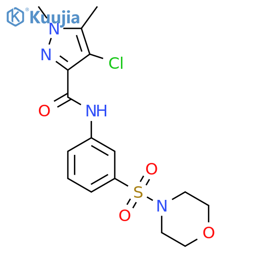<br>4-chloro-1,5-dimethyl-N-[3-(4-morpholinylsulfonyl)phenyl]-1H-pyrazole-3-car boxamide structure