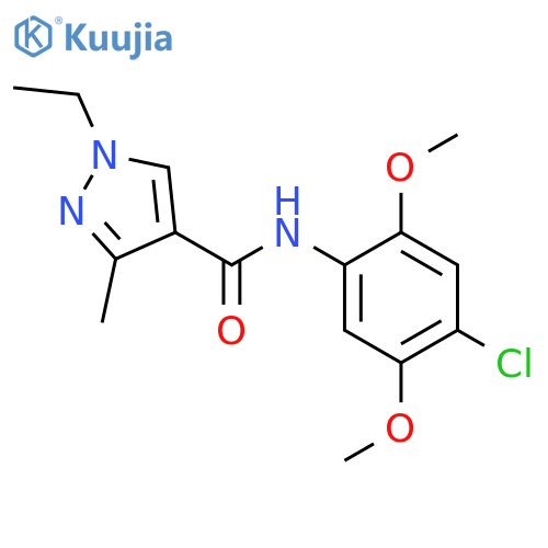 <br>1-Ethyl-3-methyl-1H-pyrazole-4-carboxylic acid (4-chloro-2,5-dimethoxy-phen yl)-amide structure
