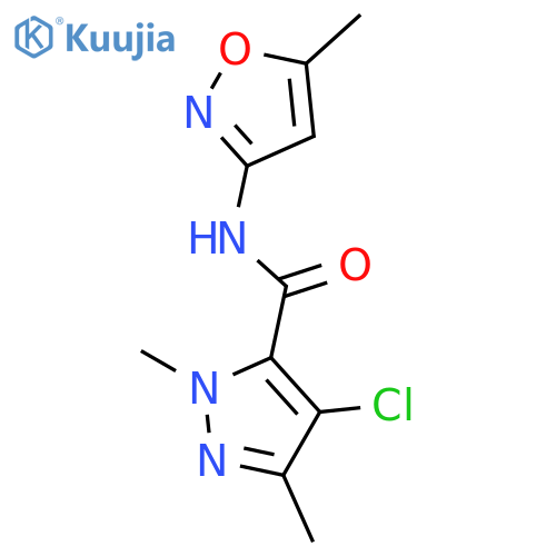 <br>4-Chloro-2,5-dimethyl-2H-pyrazole-3-carboxylic acid (5-methyl-isoxazol-3-yl )-amide structure