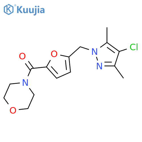 4-{5-[(4-chloro-3,5-dimethyl-1H-pyrazol-1-yl)methyl]-2-furoyl}morpholine structure