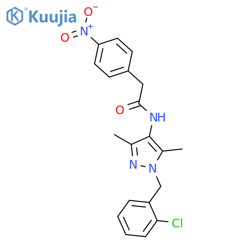 <br>N-[1-(2-chlorobenzyl)-3,5-dimethyl-1H-pyrazol-4-yl]-2-(4-nitrophenyl)acetam ide structure