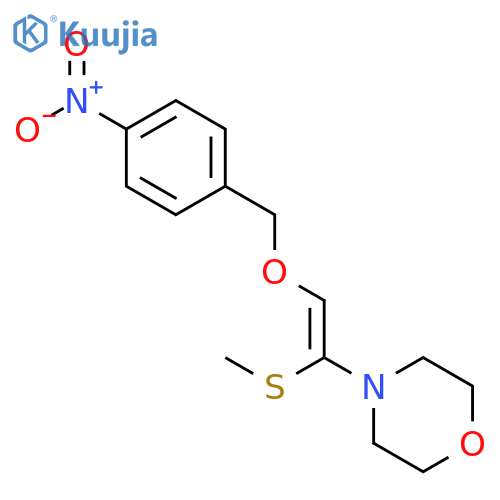 Morpholine, 4-[1-(methylthio)-2-[(4-nitrophenyl)methoxy]ethenyl]- structure