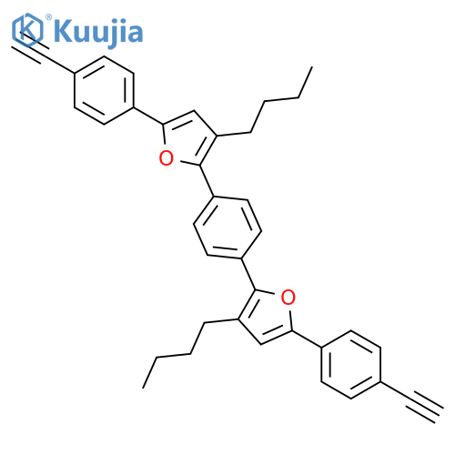 FURAN, 2,2'-(1,4-PHENYLENE)BIS[3-BUTYL-5-(4-ETHYNYLPHENYL)- structure