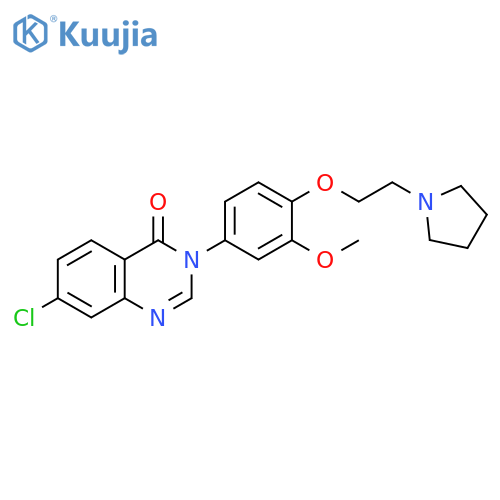 4(3H)-Quinazolinone,7-chloro-3-[3-methoxy-4-[2-(1-pyrrolidinyl)ethoxy]phenyl]- structure