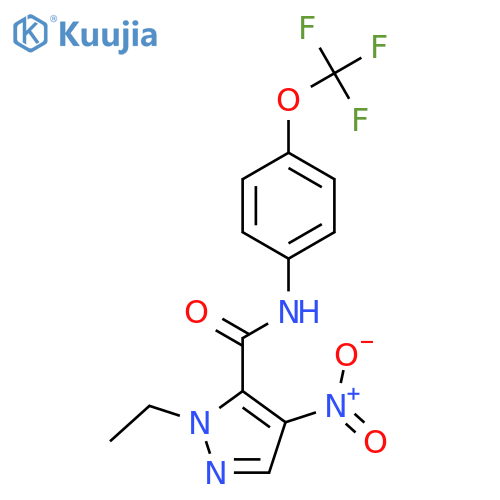 1-ethyl-4-nitro-N-[4-(trifluoromethoxy)phenyl]-1H-pyrazole-5-carboxamide structure