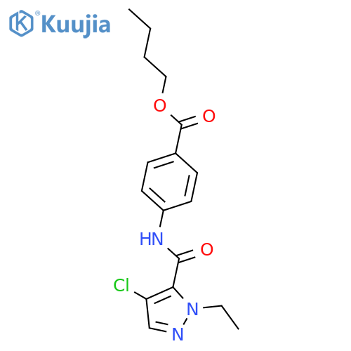 <br>4-[(4-Chloro-2-ethyl-2H-pyrazole-3-carbonyl)-amino]-benzoic acid butyl este r structure