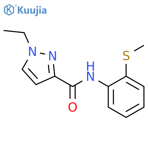 1-Ethyl-1H-pyrazole-3-carboxylic acid (2-methylsulfanyl-phenyl)-amide structure