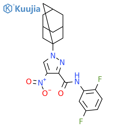 1-(1-adamantyl)-N-(2,5-difluorophenyl)-4-nitro-1H-pyrazole-3-carboxamide structure