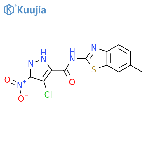 <br>4-Chloro-5-nitro-1H-pyrazole-3-carboxylic acid (6-methyl-benzothiazol-2-yl) -amide structure