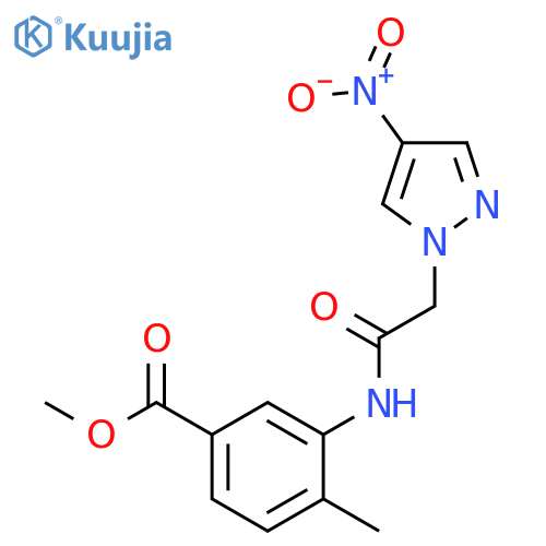 4-Methyl-3-[2-(4-nitro-pyrazol-1-yl)-acetylamino]-benzoic acid methyl ester structure