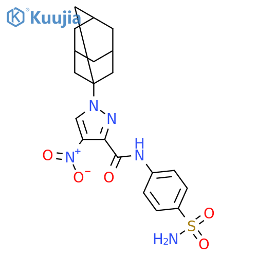 <br>1-Adamantan-1-yl-4-nitro-1H-pyrazole-3-carboxylic acid (4-sulfamoyl-phenyl) -amide structure