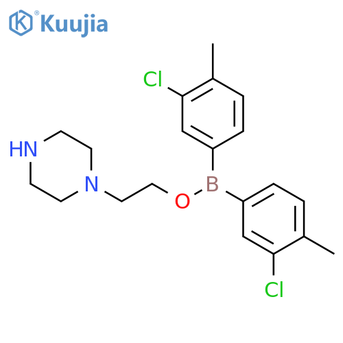 BORINIC ACID, BIS(3-CHLORO-4-METHYLPHENYL)-, 2-(1-PIPERAZINYL)ETHYL ESTER structure