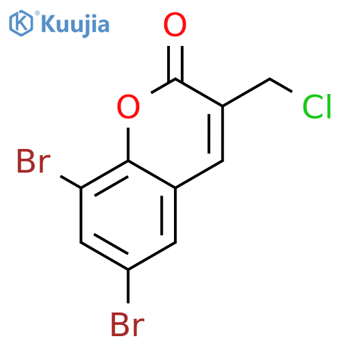 2H-1-BENZOPYRAN-2-ONE, 6,8-DIBROMO-3-(CHLOROMETHYL)- structure