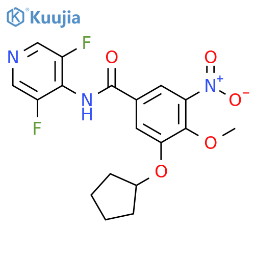 Benzamide,3-(cyclopentyloxy)-N-(3,5-difluoro-4-pyridinyl)-4-methoxy-5-nitro- structure