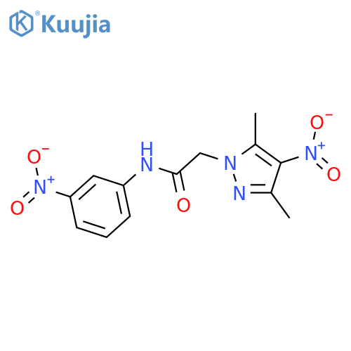 2-(3,5-dimethyl-4-nitro-1H-pyrazol-1-yl)-N-(3-nitrophenyl)acetamide structure