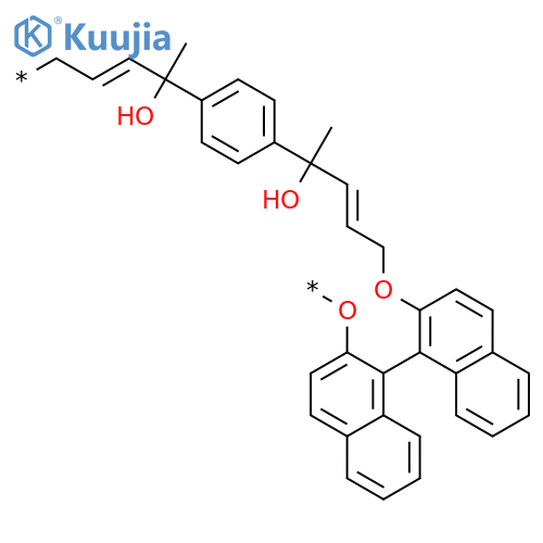 Poly[oxy[1,1'-binaphthalene]-2,2'-diyloxy(4-hydroxy-4-methyl-2-butene-1,4-diyl)-1,4-phenylene(1-hydroxy-1-methyl-2-butene-1,4-diyl)] structure