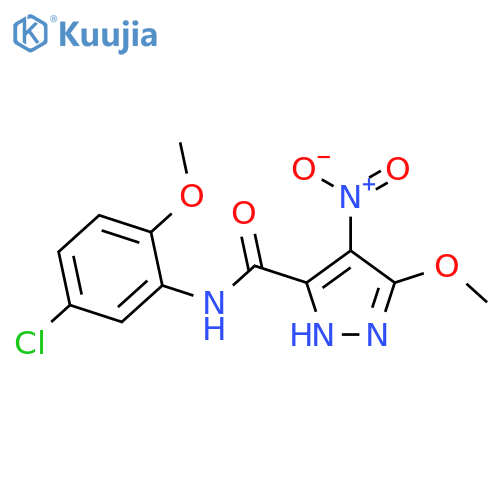 <br>5-Methoxy-4-nitro-2H-pyrazole-3-carboxylic acid (5-chloro-2-methoxy-phenyl) -amide structure