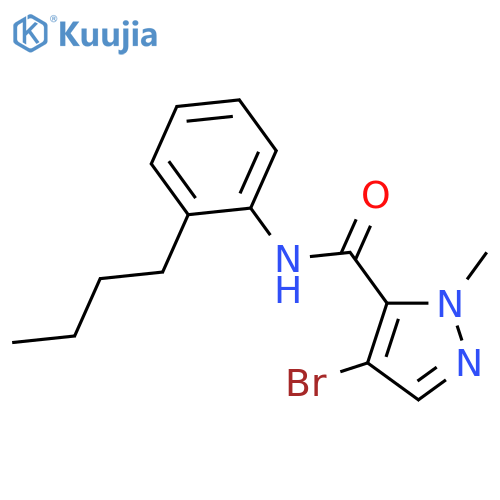 4-bromo-N-(2-butylphenyl)-1-methyl-1H-pyrazole-5-carboxamide structure