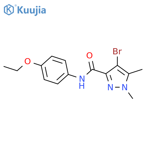 4-bromo-N-(4-ethoxyphenyl)-1,5-dimethyl-1H-pyrazole-3-carboxamide structure