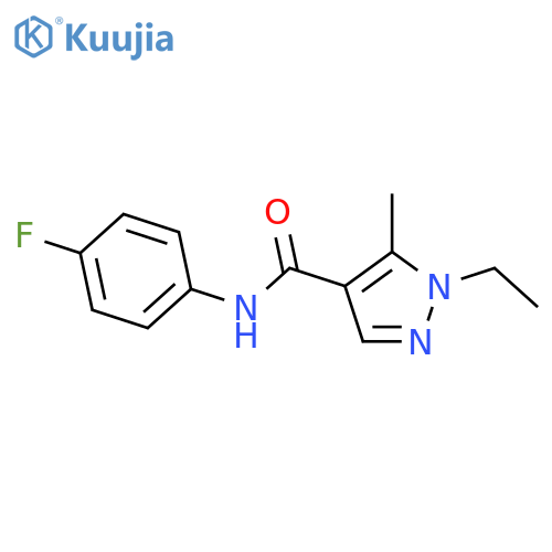 1-ethyl-N-(4-fluorophenyl)-5-methyl-1H-pyrazole-4-carboxamide structure