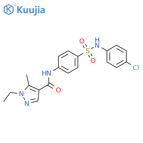 <br>1-Ethyl-5-methyl-1H-pyrazole-4-carboxylic acid [4-(4-chloro-phenylsulfamoyl )-phenyl]-amide structure