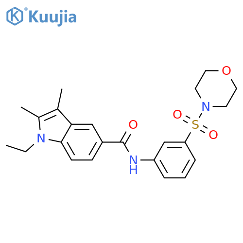 <br>1-Ethyl-2,3-dimethyl-1H-indole-5-carboxylic acid [3-(morpholine-4-sulfonyl) -phenyl]-amide structure