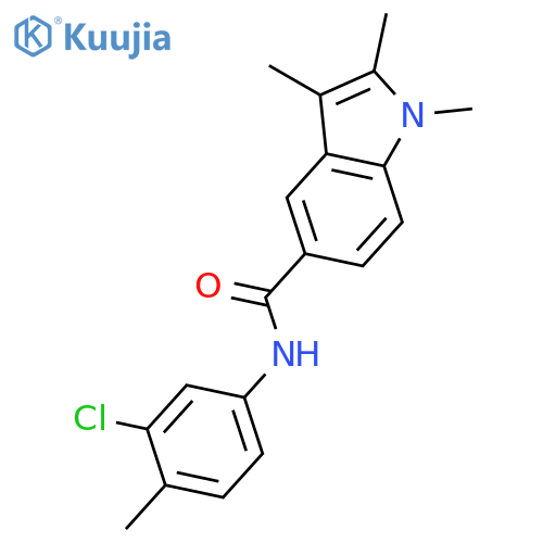 <br>1,2,3-Trimethyl-1H-indole-5-carboxylic acid (3-chloro-4-methyl-phenyl)-amid e structure
