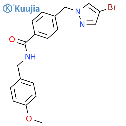4-[(4-bromo-1H-pyrazol-1-yl)methyl]-N-(4-methoxybenzyl)benzamide structure