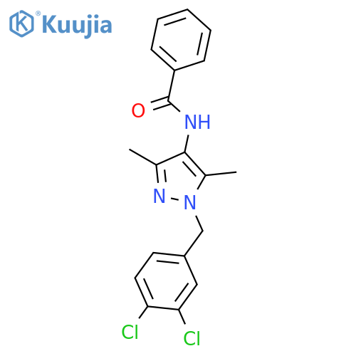 N-[1-(3,4-dichlorobenzyl)-3,5-dimethyl-1H-pyrazol-4-yl]benzamide structure