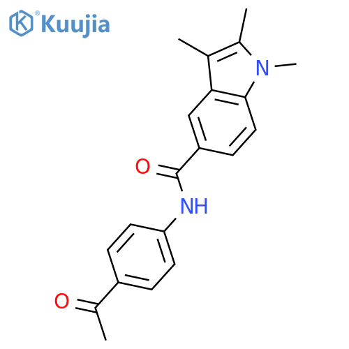 1,2,3-Trimethyl-1H-indole-5-carboxylic acid (4-acetyl-phenyl)-amide structure