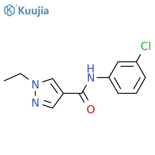 1-Ethyl-1H-pyrazole-4-carboxylic acid (3-chloro-phenyl)-amide structure
