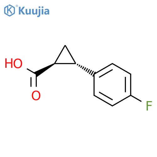 (1S,2S)-2-(4-fluorophenyl)cyclopropanecarboxylic acid structure