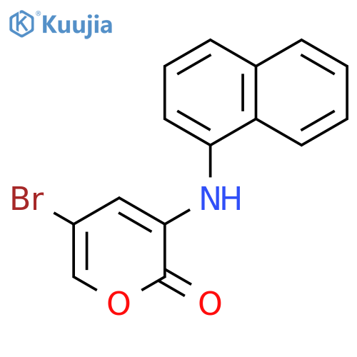 2H-PYRAN-2-ONE, 5-BROMO-3-(1-NAPHTHALENYLAMINO)- structure