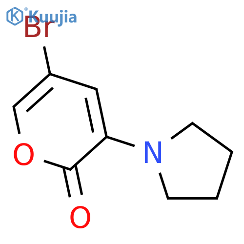 2H-PYRAN-2-ONE, 5-BROMO-3-(1-PYRROLIDINYL)- structure