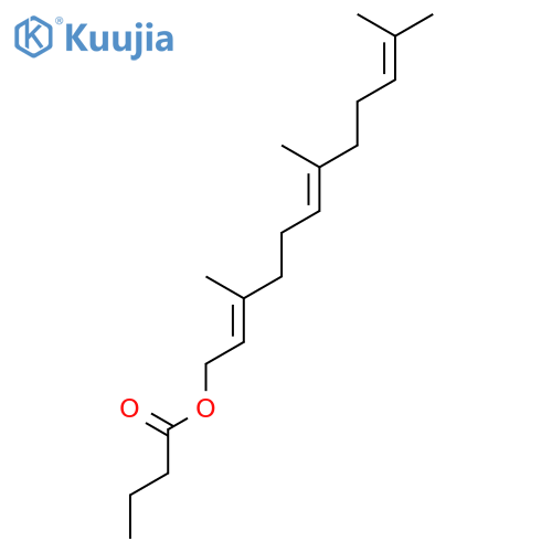 BUTANOIC ACID, (2E,6E)-3,7,11-TRIMETHYL-2,6,10-DODECATRIENYL ESTER structure