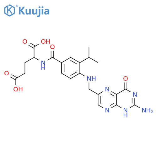 N-[4-{[(2-amino-4-oxo-1,4-dihydropteridin-6-yl)methyl]amino}-3-(propan-2-yl)benzoyl]glutamic acid structure