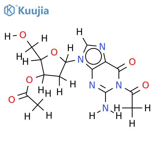 2'-Deoxyribofuranosylguanine-2N-Ac, 3'-Ac structure