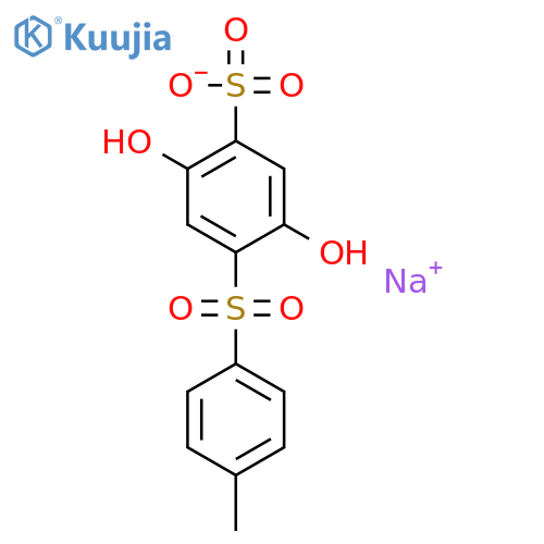 sodium 2,5-dihydroxy-4-[(4-methylphenyl)sulfonyl]benzenesulfonate structure