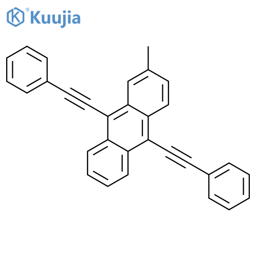 9,10-Bis(phenylethynyl)-2-methylanthracene structure