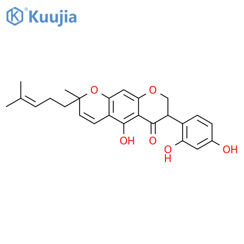 3-(2,4-dihydroxy-phenyl)-5-hydroxy-8-methyl-8-(4-methyl-pent-3-enyl)-2,3-dihydro-8H-pyrano[3,2-g]chromen-4-one structure