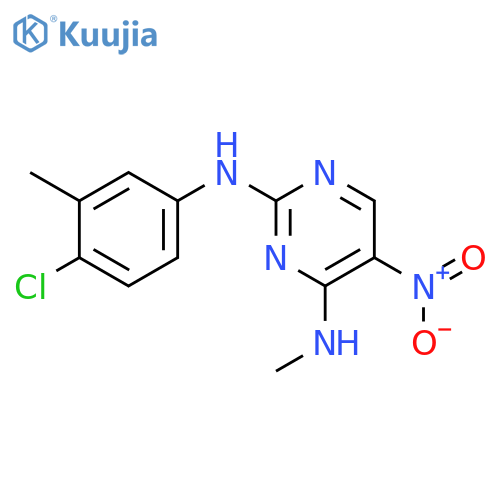 2,4-PYRIMIDINEDIAMINE, N2-(4-CHLORO-3-METHYLPHENYL)-N4-METHYL-5-NITRO- structure