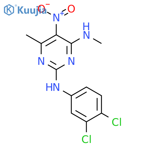 2,4-PYRIMIDINEDIAMINE, N2-(3,4-DICHLOROPHENYL)-N4,6-DIMETHYL-5-NITRO- structure