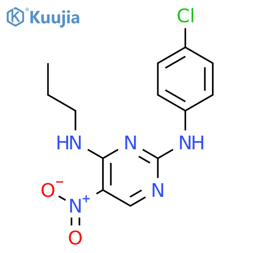 2,4-Pyrimidinediamine, N2-(4-chlorophenyl)-5-nitro-N4-propyl- structure