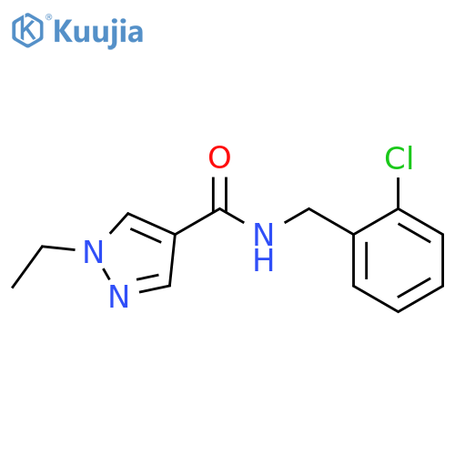 1-Ethyl-1H-pyrazole-4-carboxylic acid 2-chloro-benzylamide structure